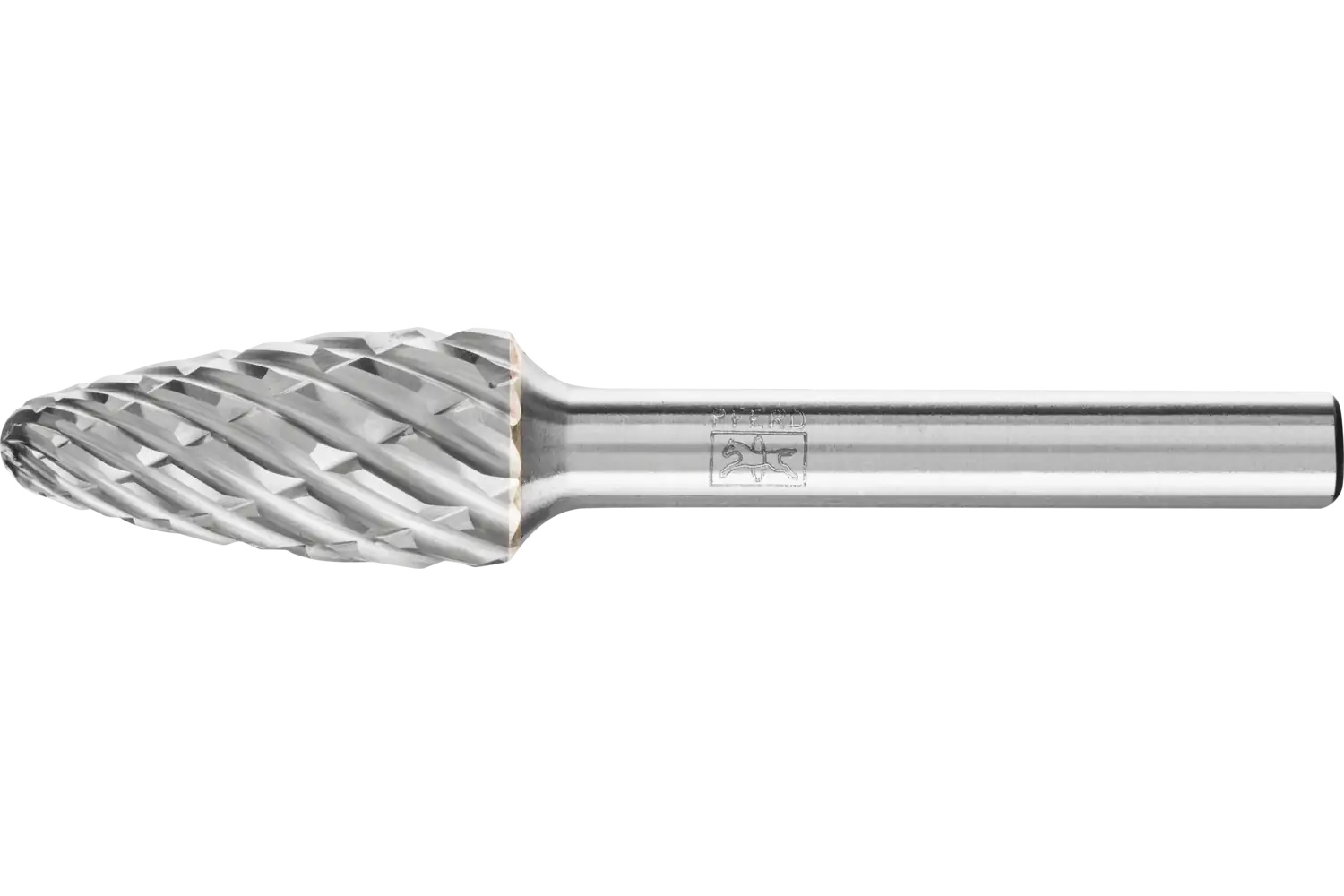 Picture of Pferd Carbide Bur SF-5 Tree Shape Steel Cut 1/2" x 1" x 1/4" Shank